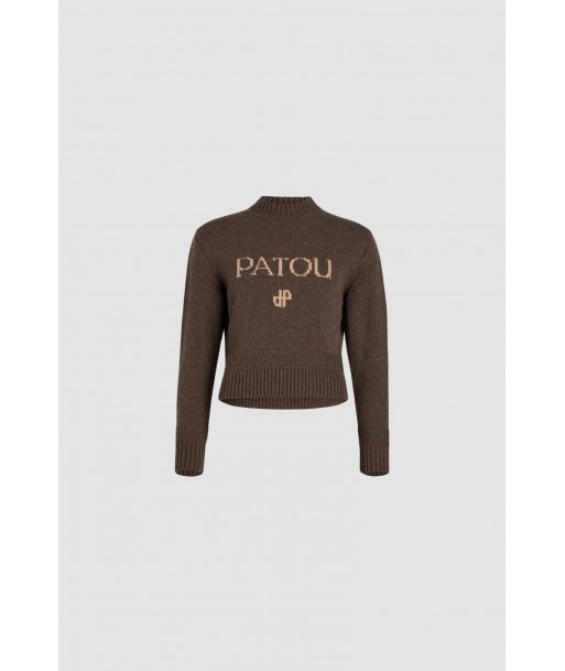 Patou intarsia jumper in sustainable wool and cashmere le des métaux précieux