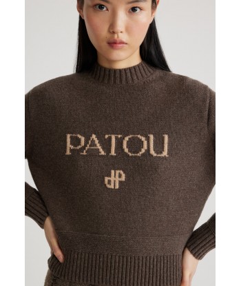 Patou intarsia jumper in sustainable wool and cashmere le des métaux précieux