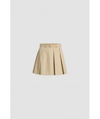 Pleated mini skirt in organic cotton soldes