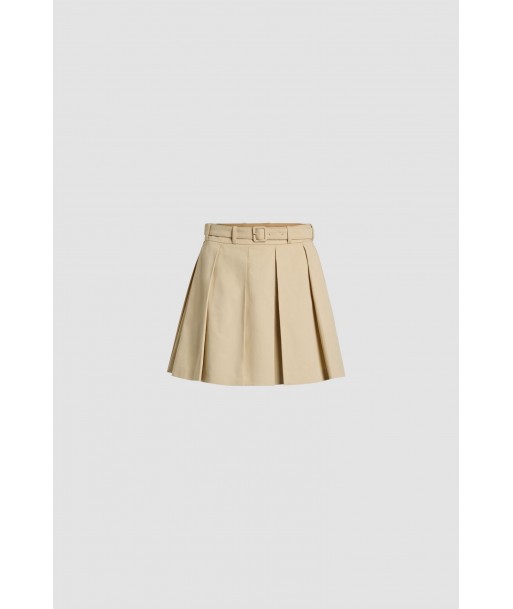 Pleated mini skirt in organic cotton soldes