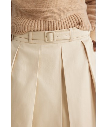 Pleated mini skirt in organic cotton soldes