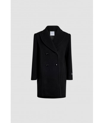 Double-breasted coat in wool and cashmere blend ou a consommer sur place