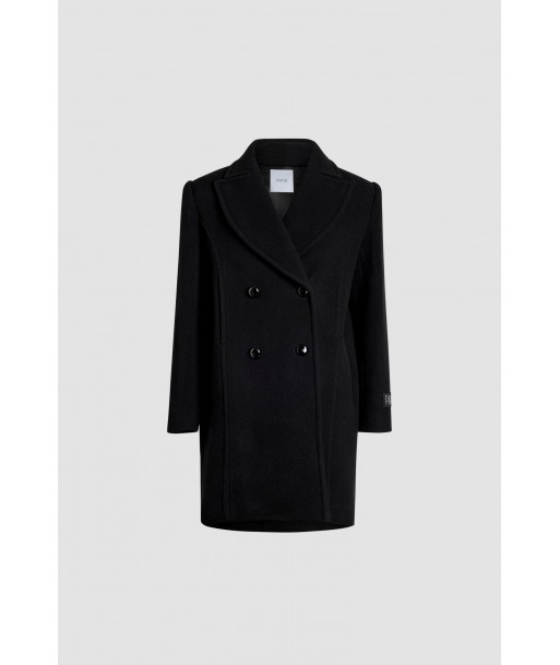 Double-breasted coat in wool and cashmere blend ou a consommer sur place