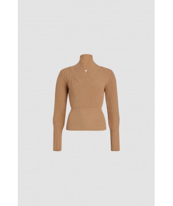 Wrap collar jumper in sustainable wool and cashmere de la marque