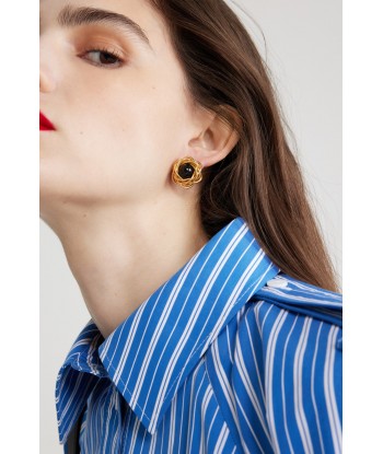 Nest earrings in gold-plated brass and resin sélection de produits