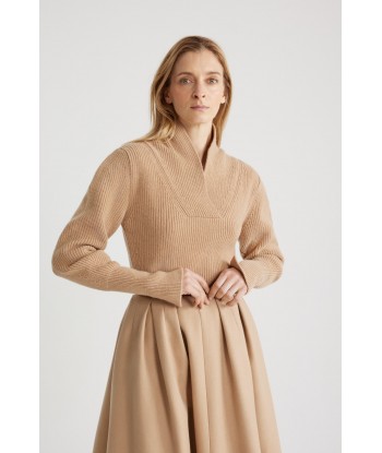 Wrap collar jumper in sustainable wool and cashmere de la marque