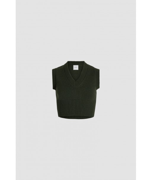 Cropped vest in sustainable wool and cashmere Comparez plus de prix