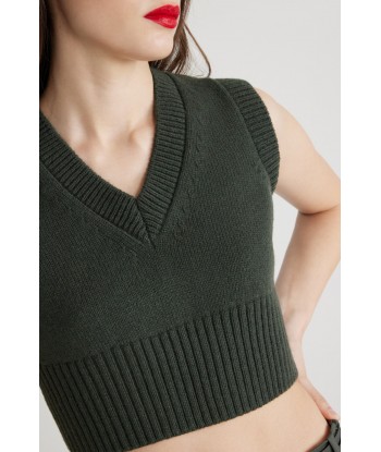 Cropped vest in sustainable wool and cashmere Comparez plus de prix