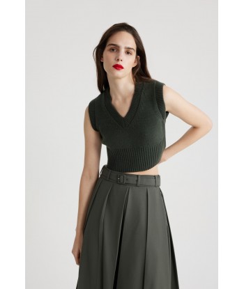 Cropped vest in sustainable wool and cashmere Comparez plus de prix