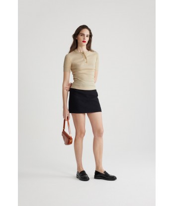 Mini skirt in sustainable wool and organic cotton tweed plus qu'un jeu 