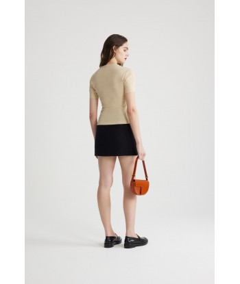 Mini skirt in sustainable wool and organic cotton tweed plus qu'un jeu 