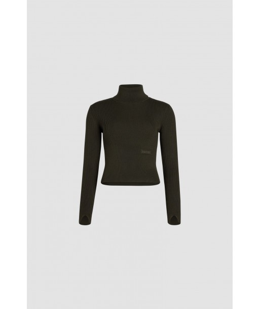 Ribbed turtleneck jumper in sustainable wool and cashmere les ctes