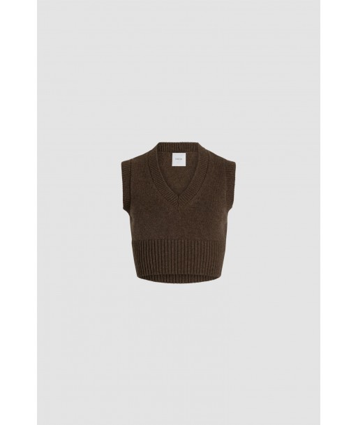 Cropped vest in sustainable wool and cashmere les ligaments