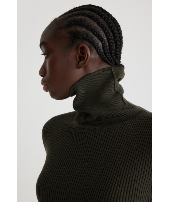 Ribbed turtleneck jumper in sustainable wool and cashmere les ctes