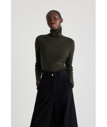 Ribbed turtleneck jumper in sustainable wool and cashmere les ctes