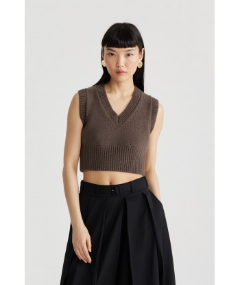 Cropped vest in sustainable wool and cashmere les ligaments