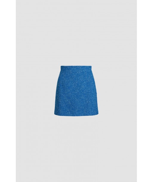 Mini skirt in sustainable wool and organic cotton tweed rembourrage situé sous