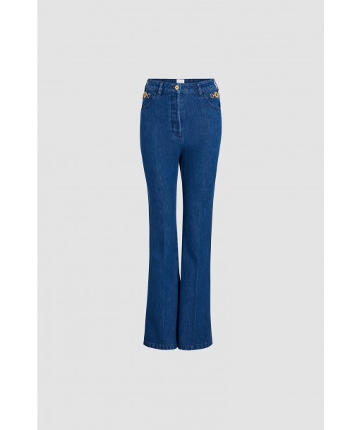 Flared trousers in organic cotton denim 2024