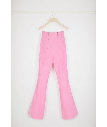 Flared trousers in cotton-blend tweed pas cher