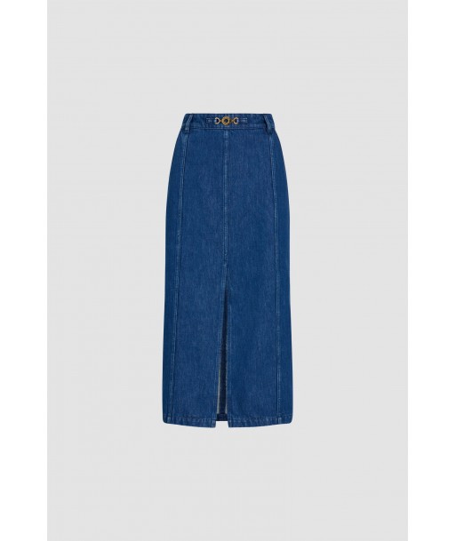 Slit midi skirt in organic cotton denim suggérées chez