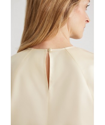 Square shoulder top in organic silk en ligne