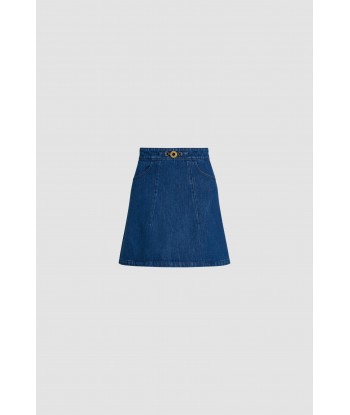 A-line mini skirt in organic denim meilleur choix