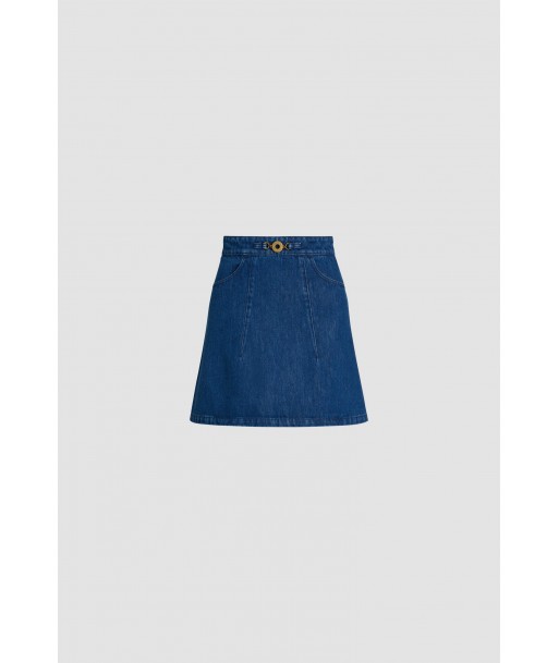 A-line mini skirt in organic denim meilleur choix