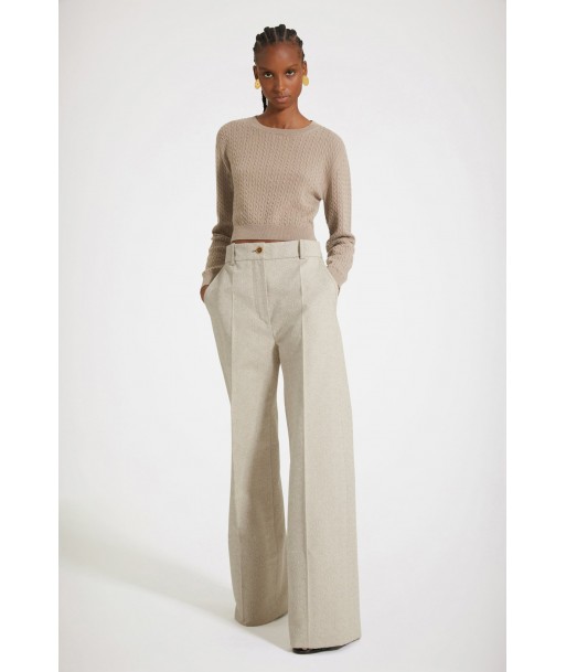 Iconic long trousers in organic cotton jacquard du meilleur 