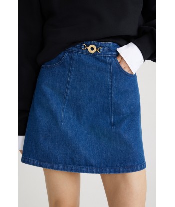 A-line mini skirt in organic denim meilleur choix