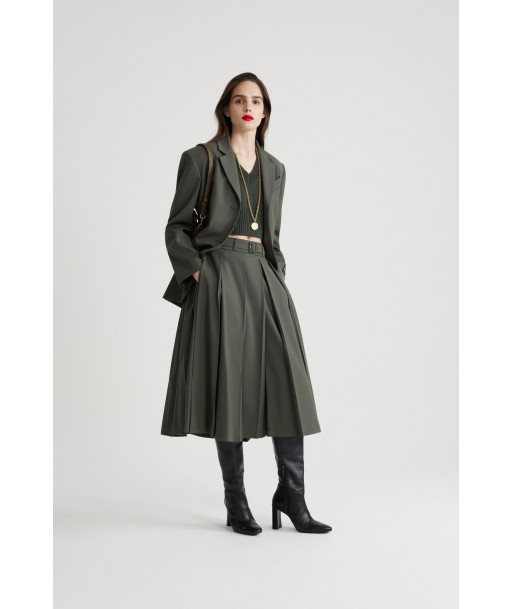 Relaxed belted jacket in technical wool Faites des économies