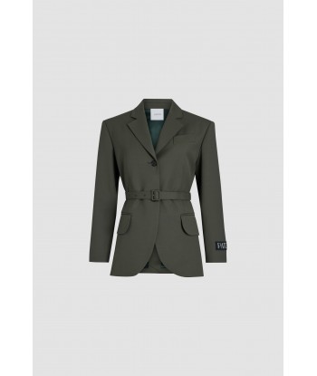 Relaxed belted jacket in technical wool Faites des économies