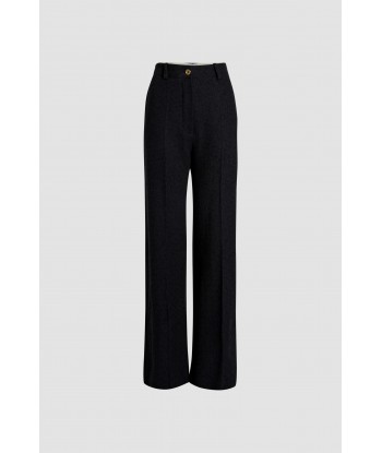 Iconic long trousers in sustainable wool and organic cotton tweed la colonne vertébrale