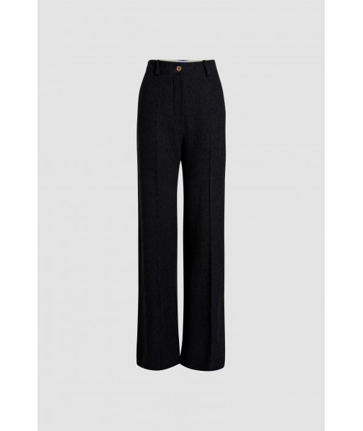 Iconic long trousers in sustainable wool and organic cotton tweed la colonne vertébrale