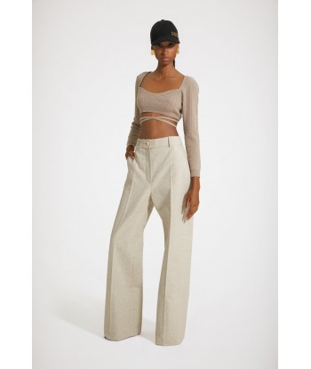 Iconic long trousers in organic cotton jacquard du meilleur 