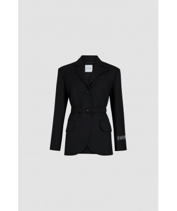 Relaxed belted jacket in technical wool À commander