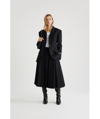 Relaxed belted jacket in technical wool À commander