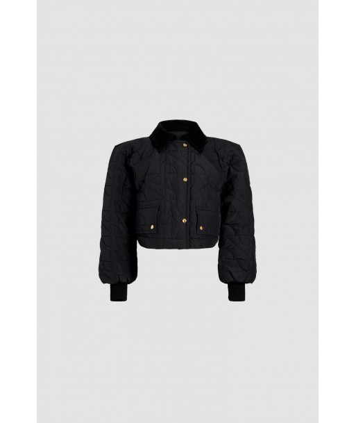 Cropped quilted bomber in recycled nylon pas cher chine