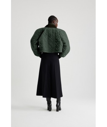 Cropped quilted bomber in recycled nylon À commander