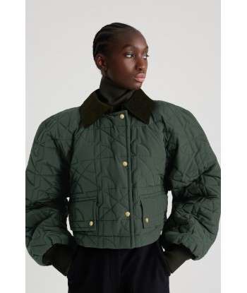 Cropped quilted bomber in recycled nylon À commander