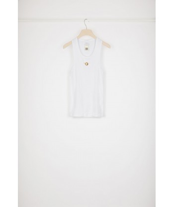 Medallion-embellished tank top in organic cotton vente chaude votre 