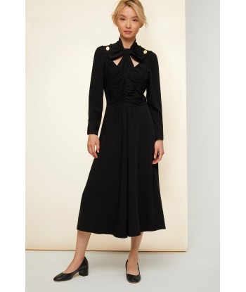 Robe midi à col noeud ajouré de votre