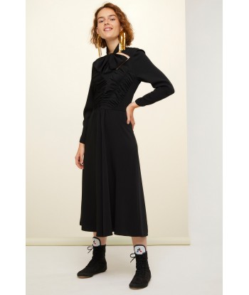 Robe midi à col noeud ajouré de votre