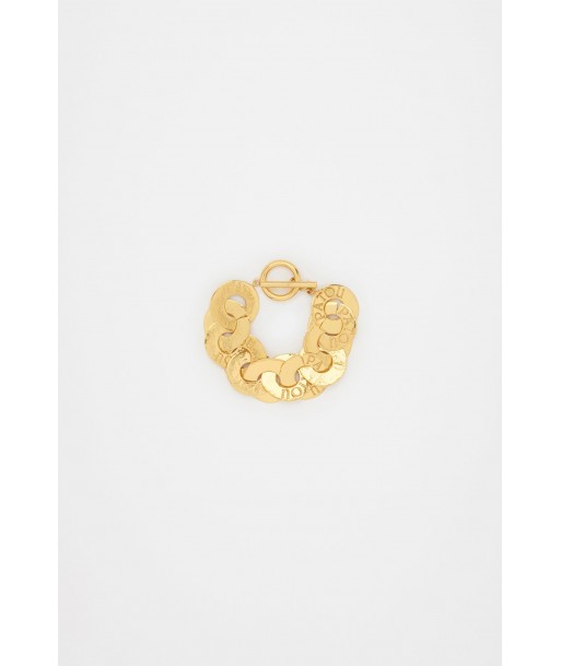 Coin bracelet in gold-plated brass basket pas cher