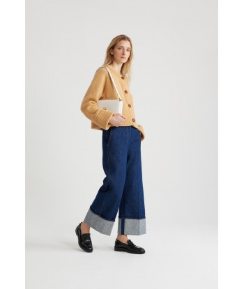 Pantalon en denim bio à revers français