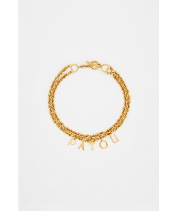 Patou double choker in gold-plated brass soldes