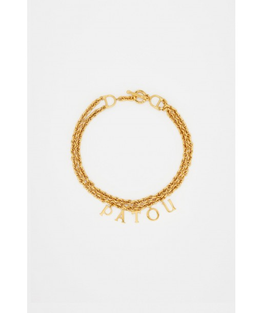 Patou double choker in gold-plated brass soldes