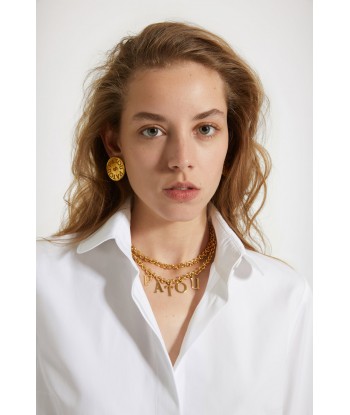 Patou double choker in gold-plated brass soldes