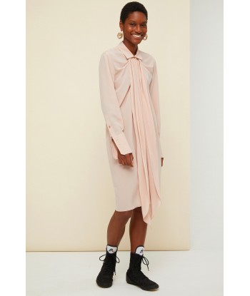 Robe chemise courte en soie à col lavallière store