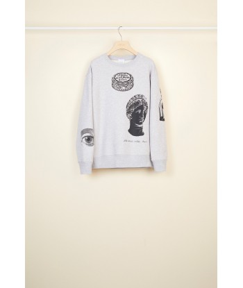 Sweatshirt oversize en coton imprimé en stock