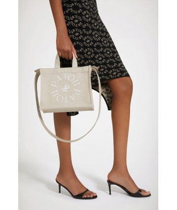 Small Patou canvas tote in organic cotton jacquard solde